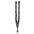 3/4" Polyester Dye Sub Lanyard - Metal Crimp/ Split Ring and Convenience Release